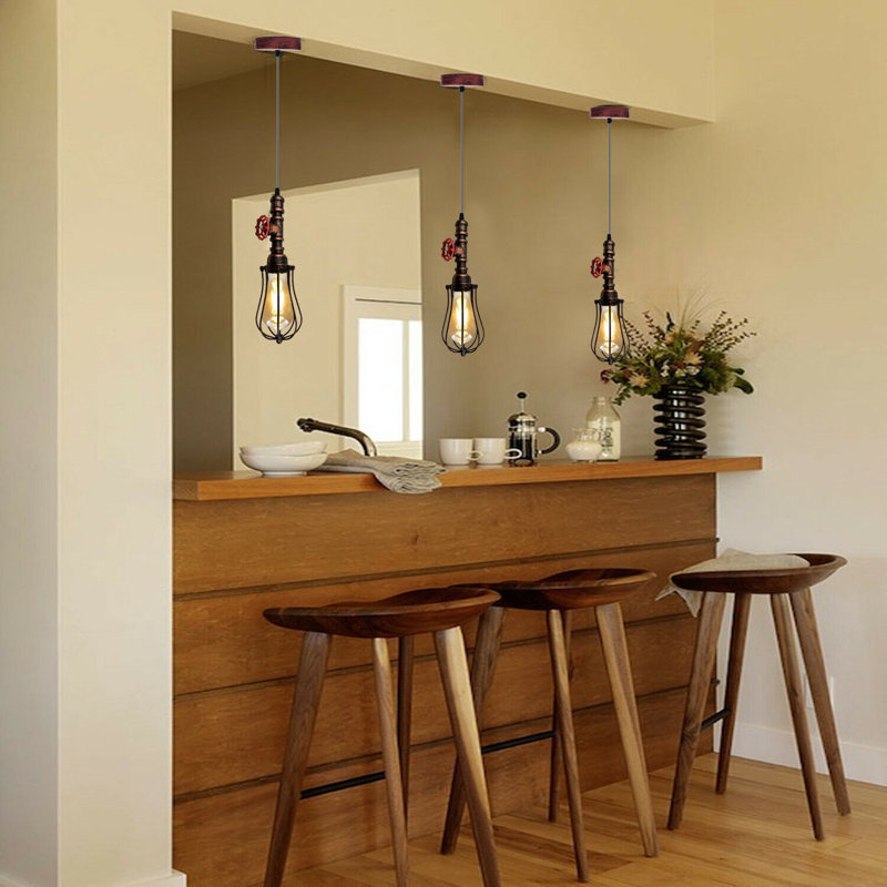Lushton 1 - Light Bulb Pendant, Rustic Red