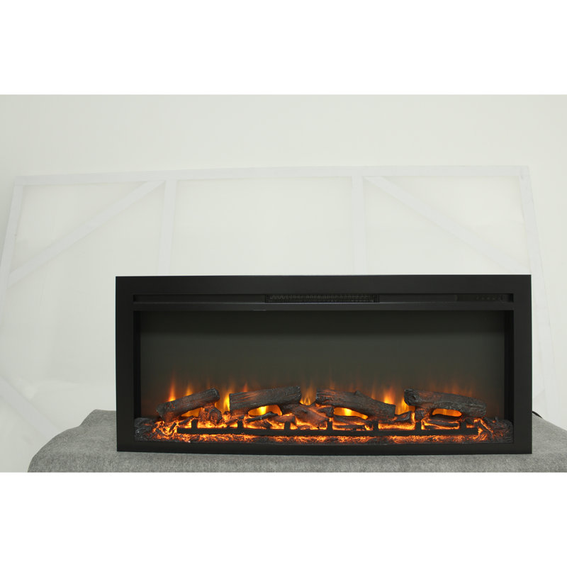 Foyer électrique 44 pouces pour encastré au mur, télécommande, flamme, chauffage 1400W, 5000 / H, 50000 heures de chauffage à DEL avec source de chaleur 44 ", chaleur, 11 réglages de température, économie d'énergie