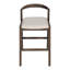 Ensemble de 2 tabourets de bar en bois d'hévéa d'intérieur Balmans, finition brun foncé et beige-70616156