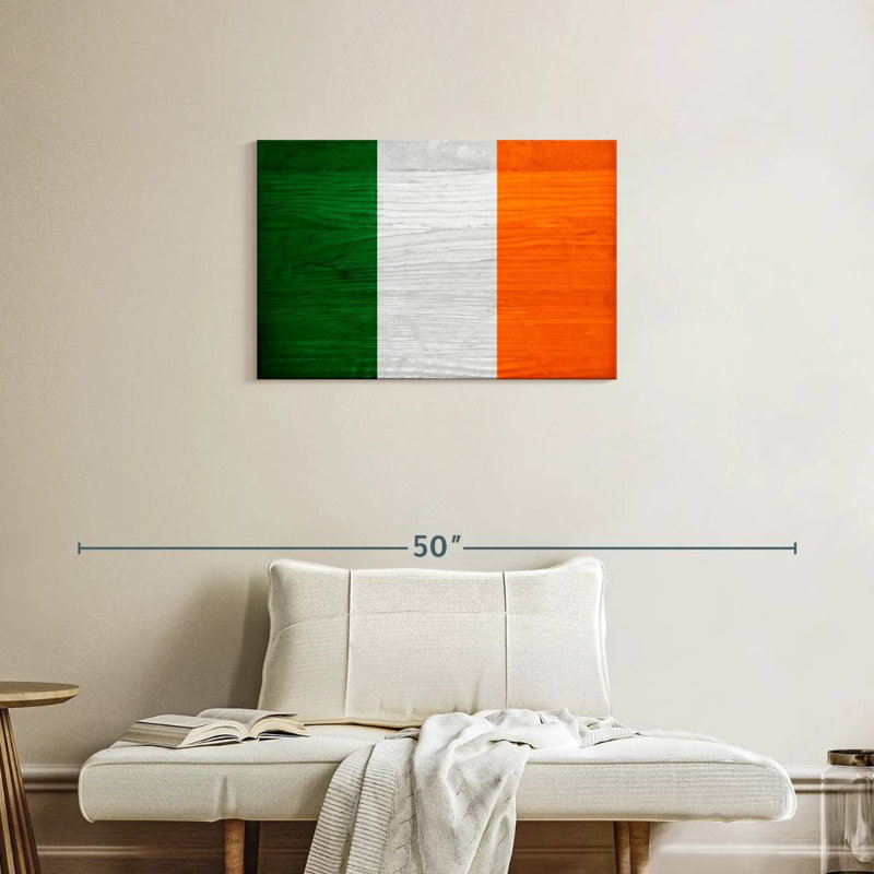 Bois de Borges, drapeau de l'Irlande, H 20 po x l 30 po
