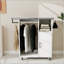 Chariot à repasser compact avec planche à roulettes, armoire polyvalente pour la lessive, la chambre à coucher et le vestiaire, conception peu encombrante