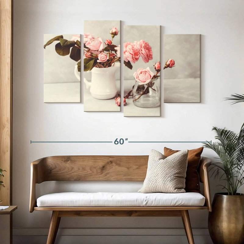 Harnek chic roses roses, H 32 po x l 52 po
