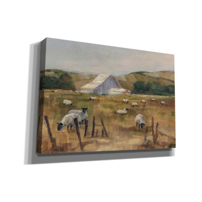"Grazing Sheep I" by Ethan Harper, Canvas Wall Art