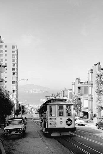 « san francisco cable car », reproduction de photo, H 36 po x l 24 po x P 1,5 po