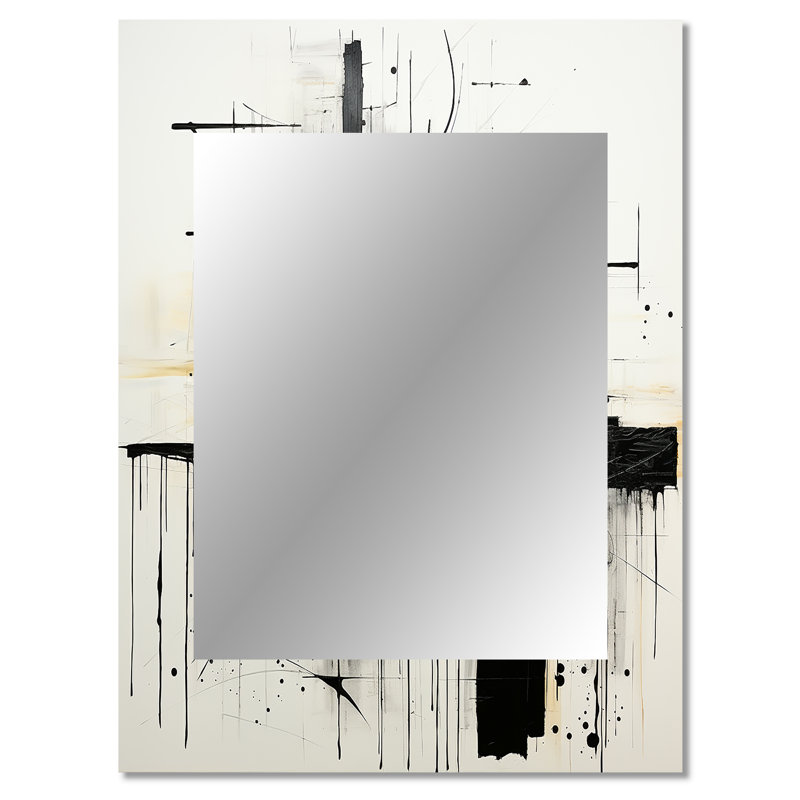 Hedd - White Modern Wall Mirror, 40 po x 30 po