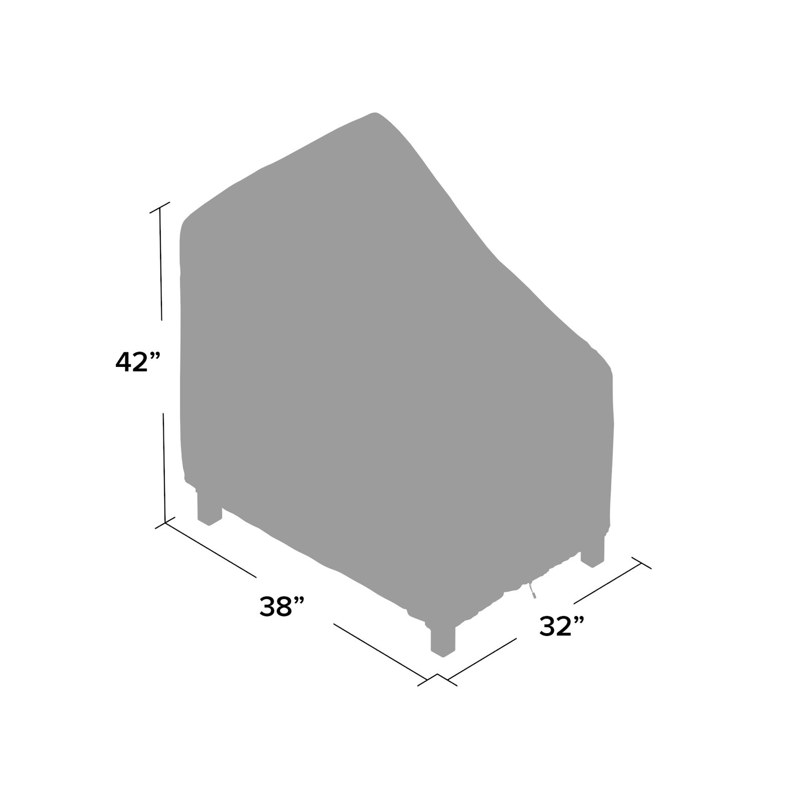 Jaylon Outdoor Patio Chair Cover, 31" H x 38" W x 38" D