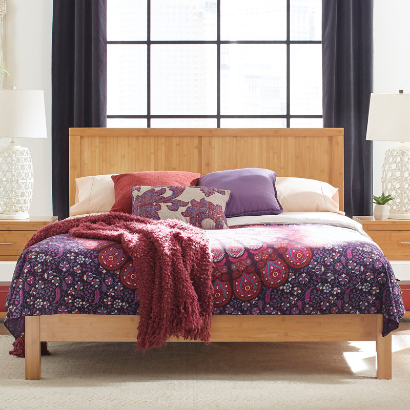 Hugoton Solid Bamboo Platform Bed, King, Natural Bamboo