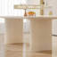 Cream White Oval Dining Table for 4-6 People