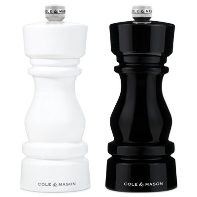 Cole & Mason London Acrylic Black & White Salt & Pepper Mill Gift Set 6"