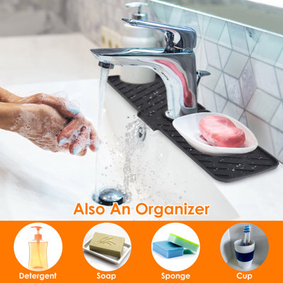 17.6x6.3in Silicone Faucet Mat