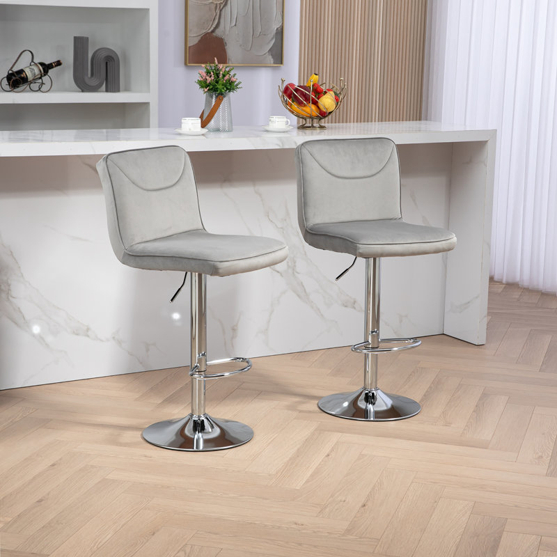 Tabouret de bar Bevelyn, Gris / argent