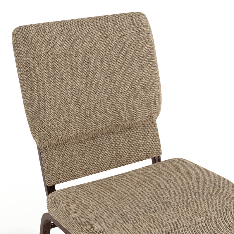 Chaise d'égelier en tissu avec support pour livres Mikolaj, Marron clair