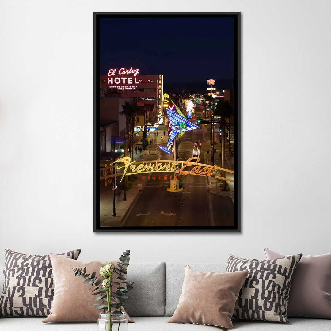 " Neon Casino Signs Lit Up At Dusk, El Cortez, Fremont Street, The Strip, Las Vegas, Nevada, USA " by Panoramic Images East Urban Home 