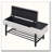 Farmhouse Upholstered Storage Bench with Hidden Compartment and Lower Rack-1813289796