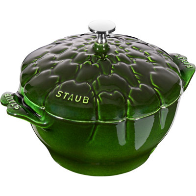 STAUB Cast Iron Artichoke Cocotte, Basil Green, 22 cm