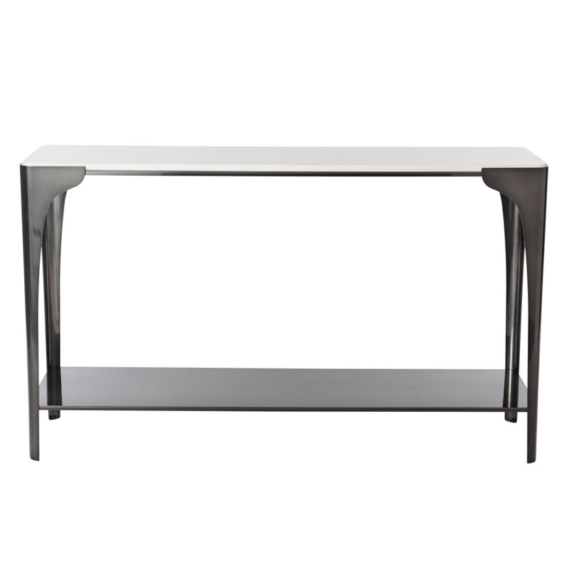 Cove Marble Top Console Table, Bronze