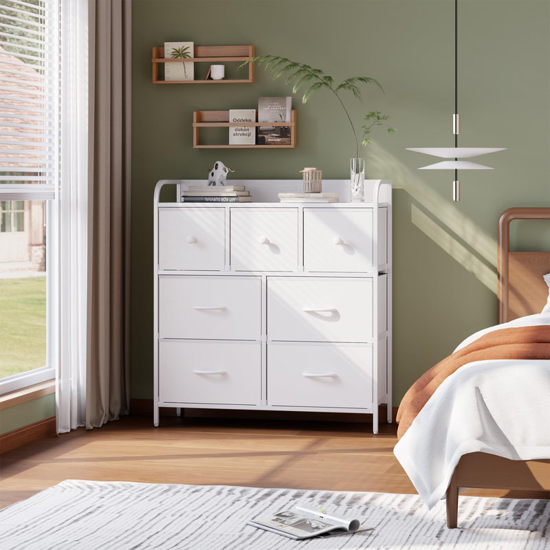 79 cm W Chest of 7 Drawers, White