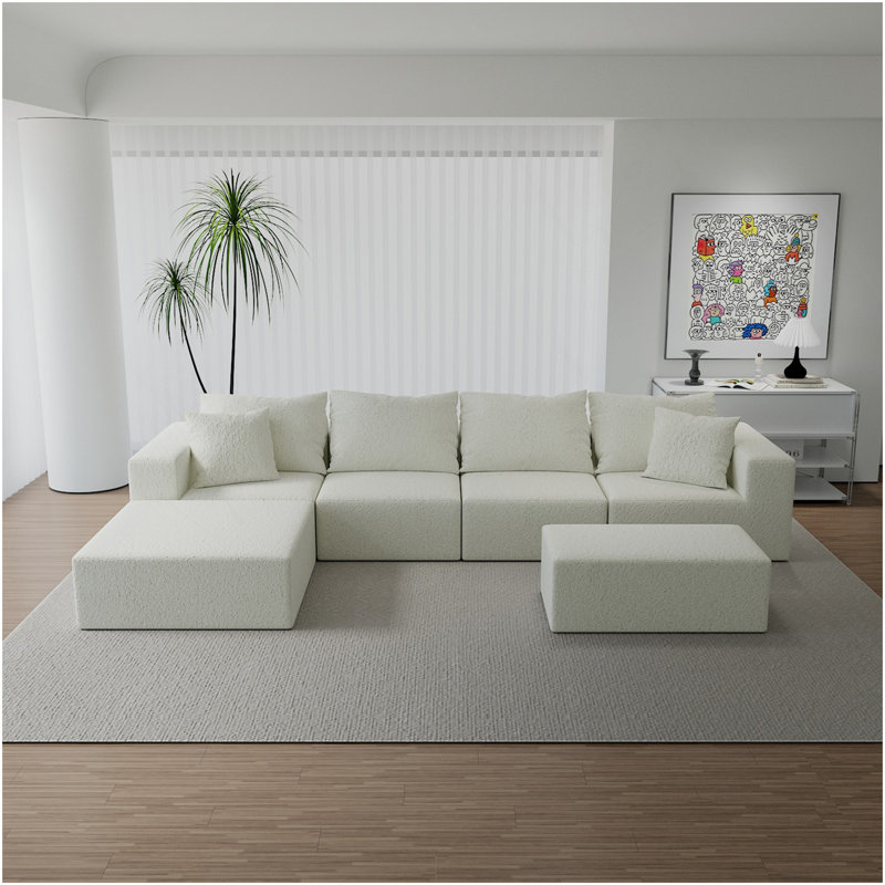 Convertible Modular Sectional Sofa Set Popular Microfiber Fabric Compression Sofa
