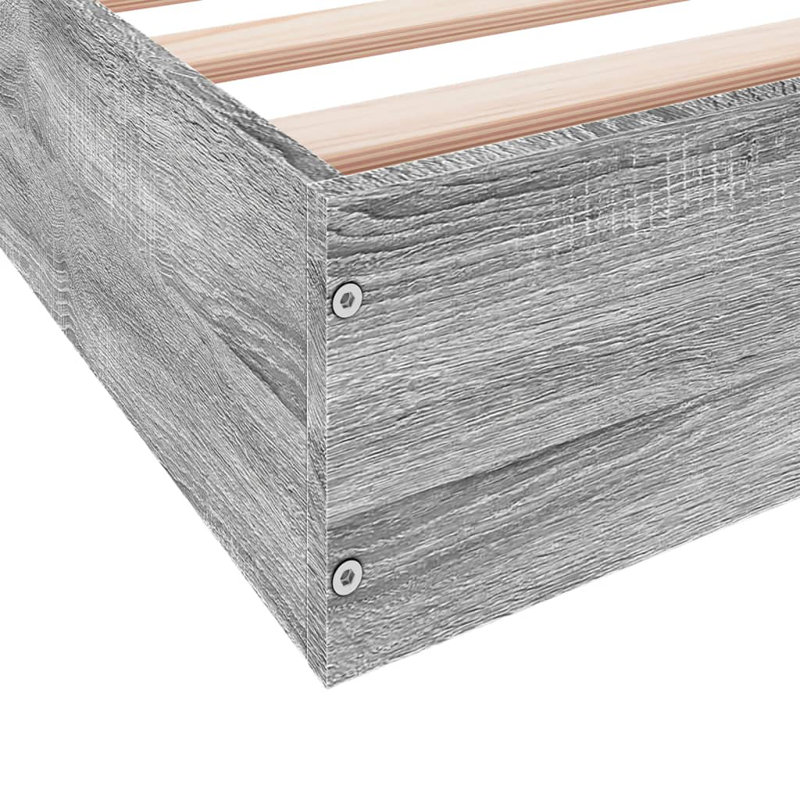 Vidaxl Bed Frame Small Single, Grey Sonoma