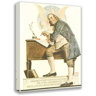 «Independence Benjamin Franklin» par Norman Rockwell, toile tendue avec châssis