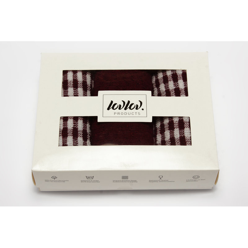 Cotton Jacquard Tea Towel Kitchen Towel, Burgundy
