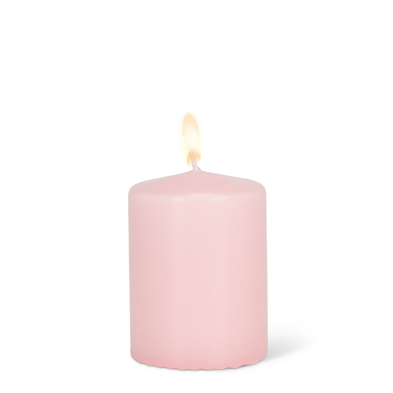 Bougie classique sans parfum, H 4 po x l 3 po x P 3 po, Rose doux