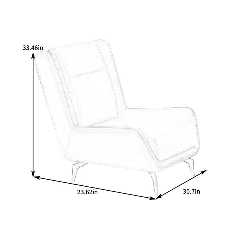 Long Simple Chair ComfySofa.s Simple modern lounge chair with carbon steel legs | Wayfair