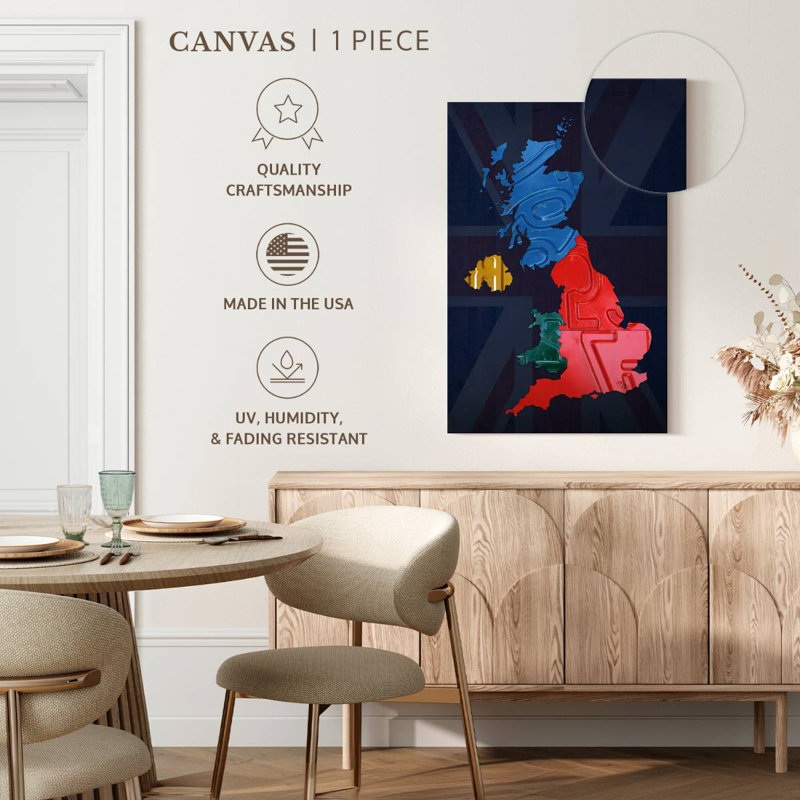 Aliaz UK Map, 24" H x 16" W
