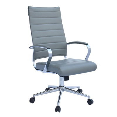 Hyndman Mid Century Modern Contemporary Tall Home Ergonomic Executive Conference Swivel  Office Chair With Arms Wheels Padded Arms And Seats