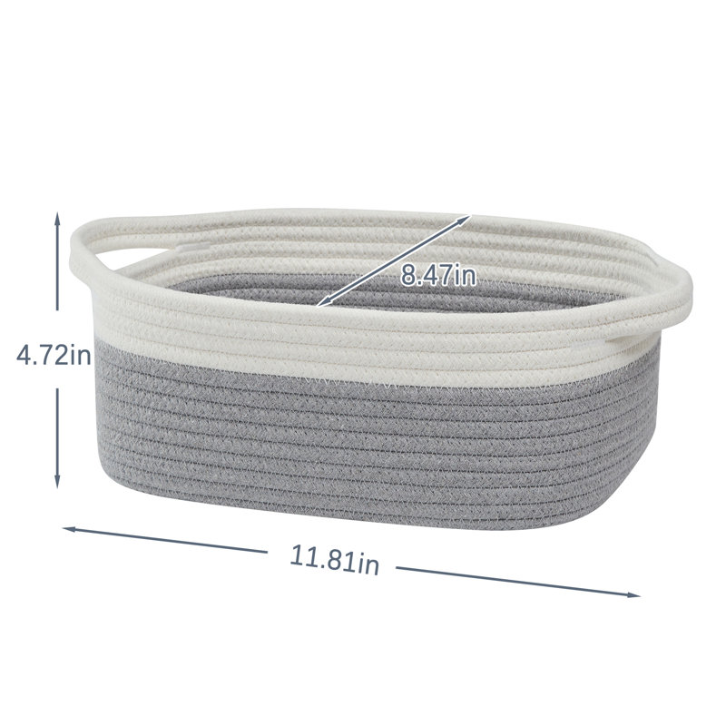 3 Pack Cotton Rope Baskets For Organizing Storage Baskets Shelves  Basket Small Cube Storage Bin Woven Baskets For Key, Toy Basket Decor