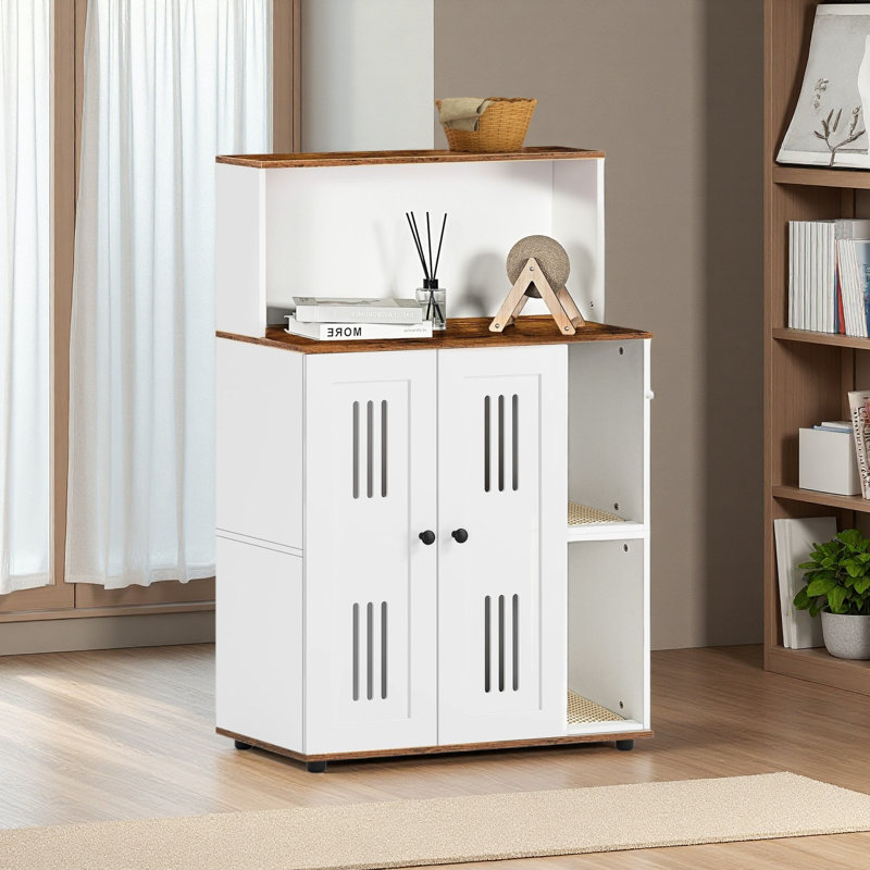 Enceinte de litière pour 2 chats, meubles cachés pour chat, double litière, peut être utilisée comme armoire latérale