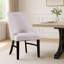 Ensemble de 2 fauteuils de salle à manger Luke avec dossier à oreilles, rembourré, bois noir, beige