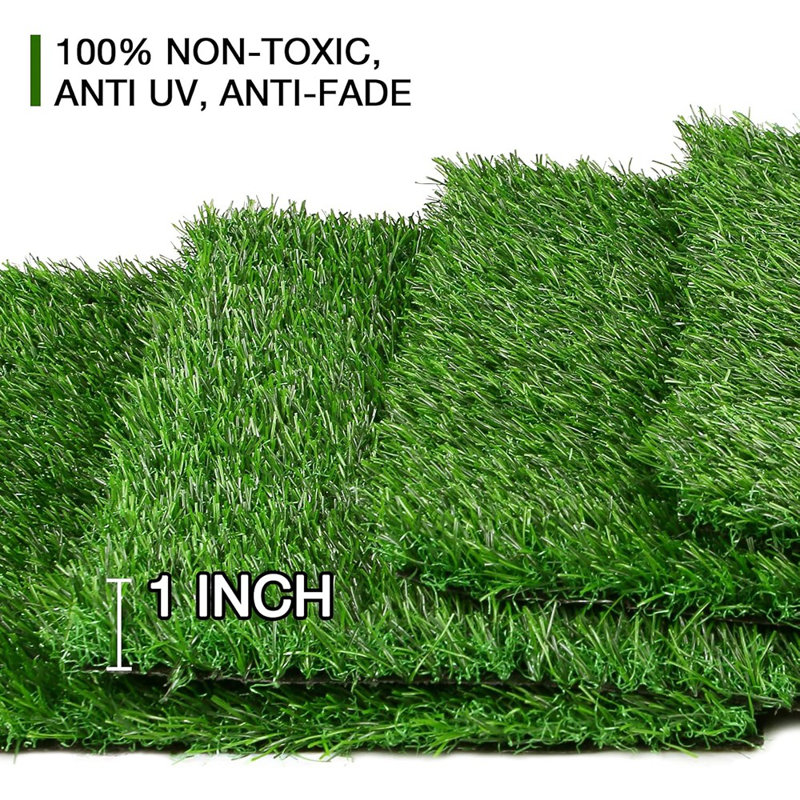 Tapis vert en gazon artificiel vert, paquet de 6 12 po x 12 po