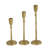 Gold Iron Candlesticks with Round Base - Set of 3