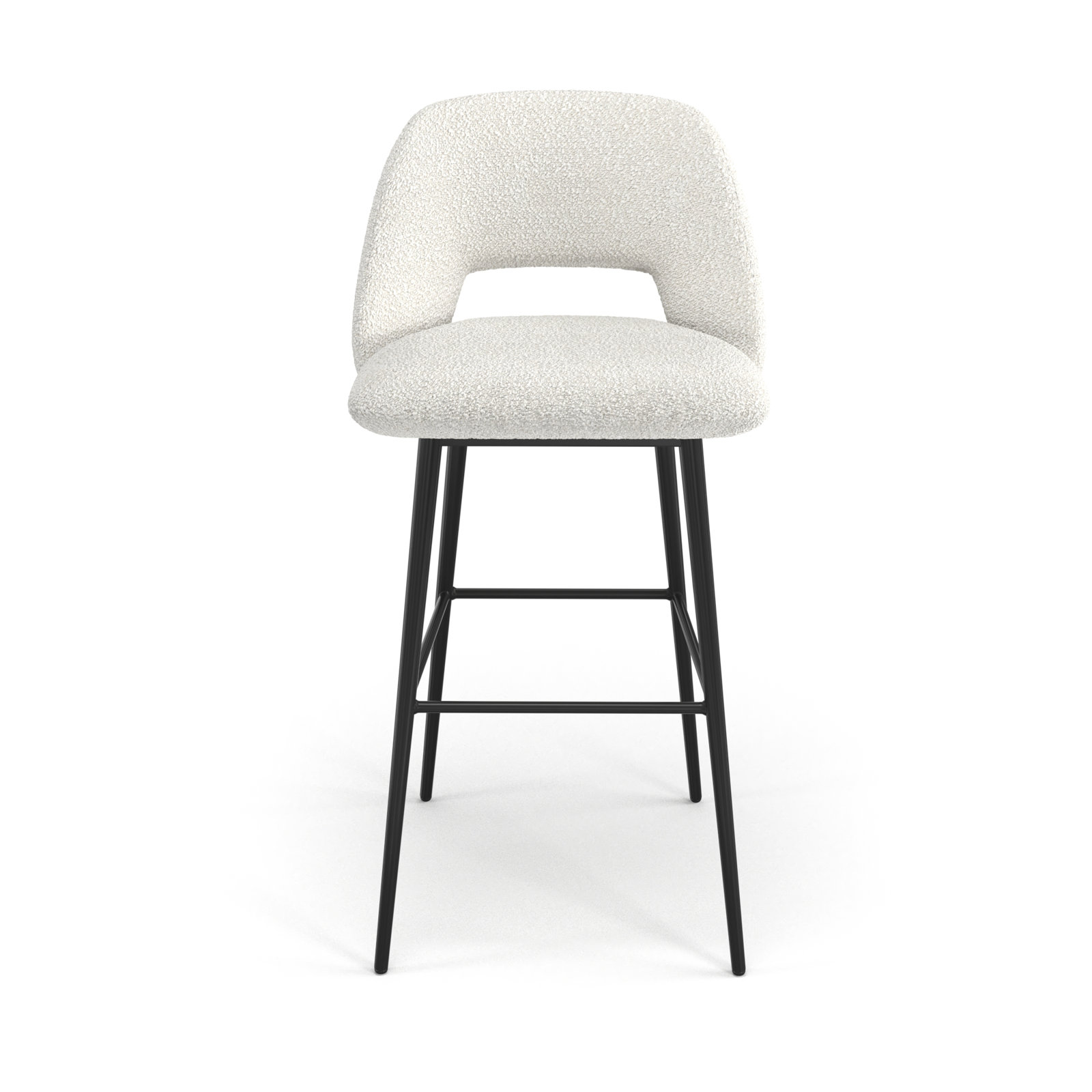 Valdez Boucle Bar & Counter Stool, Bar Stool (29” Seat Height), White Boucle