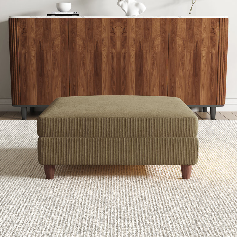 Mordecai 97Cm Wide Square Footstool Ottoman, Camel