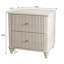 Table de chevet cannelée, table d'appoint de 21,65 po de largeur avec 3 tiroirs, table de chevet moderne en bois avec poignée en métal, table de chevet en bois pour la chambre à coucher, le salon et le placard-1068606673-1068606675