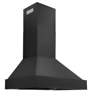 Tieasy Black Range Hood,Black Vent Hood 30 Inches Range Hood in Black Painted Stainless Steel,Wall Mounted Range Hood 30 inch,Touch Controls Hood