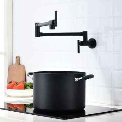 Robinet de cuisine à fixation murale, robinet de cuisine 304, nickel brossé, bras