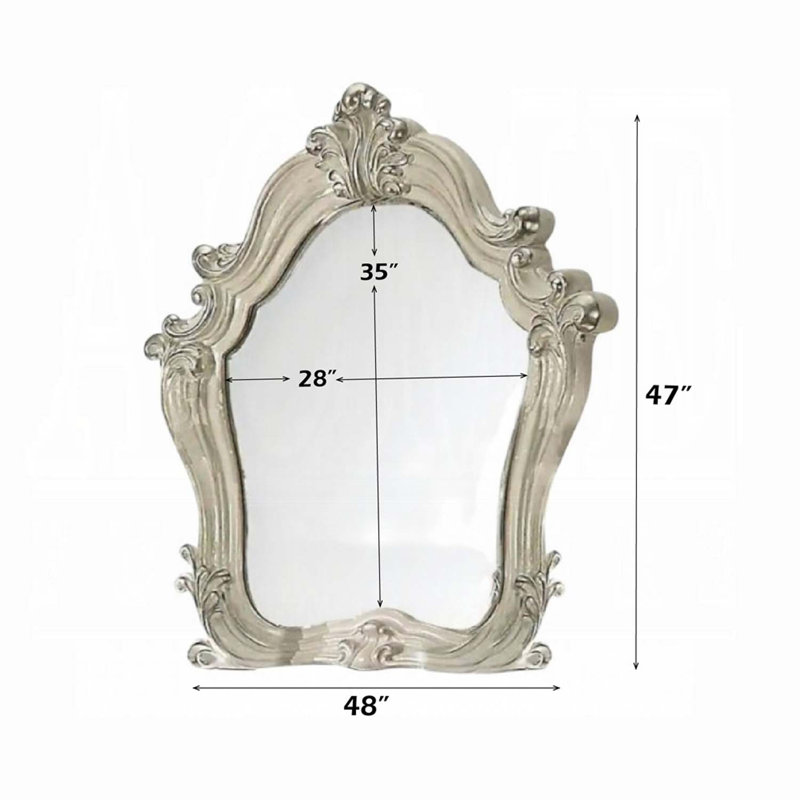 Miroir Versailles 48 po x 47 po, finition blanc os, Blanc os