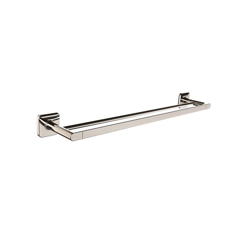 Vapour Wall-Mounted 24" Double Towel Bar - Polished Nickel, Premium Brass Construction, Installation Hardware Included