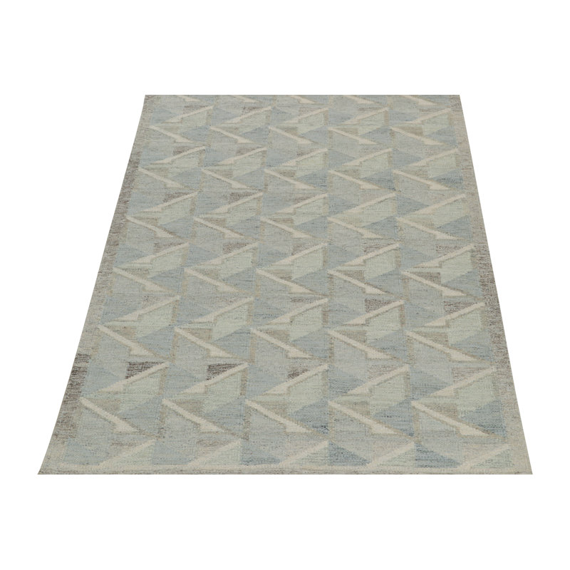 Scandinavian Wool Geometric Area Rug, Rectangle 6' x 9'