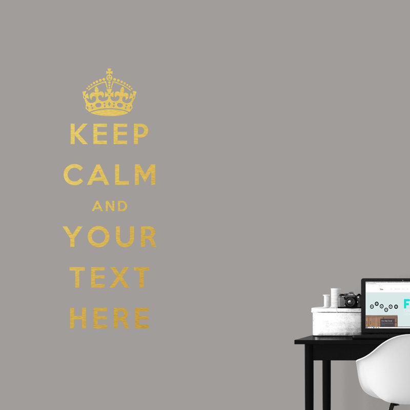 Adhésif décoratif «Keep Calm», Oui, Or
