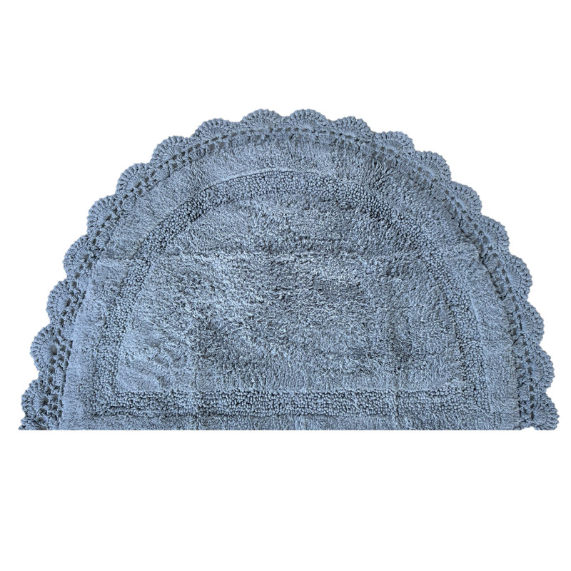 Cotton Non-Slip Bath Rug, Gray