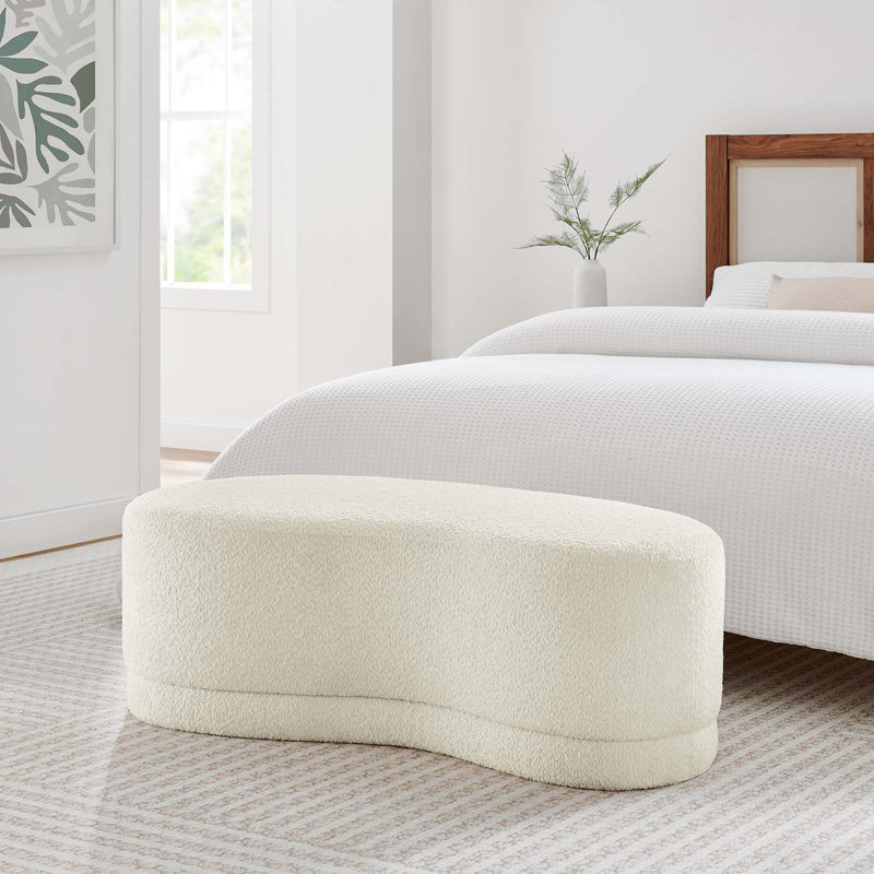 Modway Nimbus 48" Upholstered Ottoman Bench, Cream Fabric