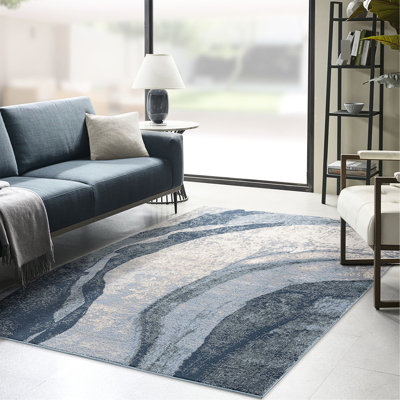 Tapis bleu abstrait Abstract Wave