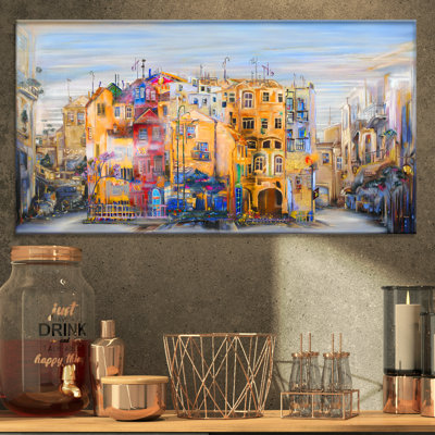 « city ambiance color habitats », reproduction de peinture à l’huile sur toile tendue