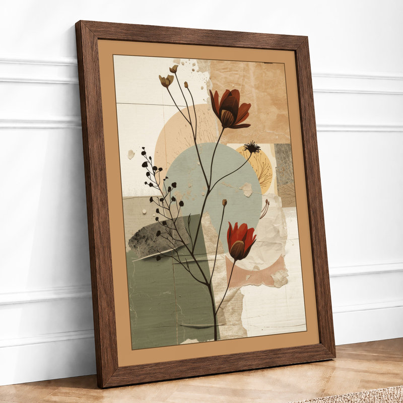 Stem in Bloom Botanical - Framed Print, Walnut, A1 - 84.1 x 59.4 cm