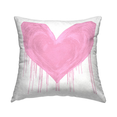 Contemporary Pink Heart Symbol Outdoor Printed Pillow by Lindsay Rodgers