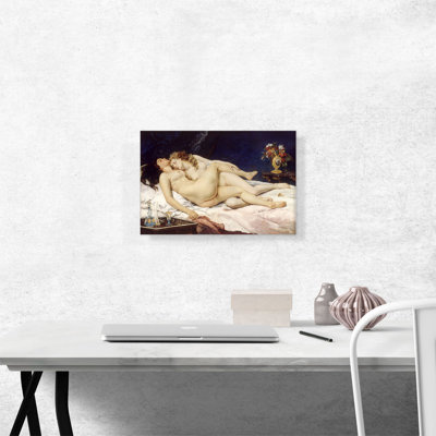 " Two Friends Indolence And Lust Le Sommeil Lesbian 1866 " by Gustave Courbet Painting Print
